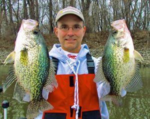 image of Jason Halfen with slab crappies