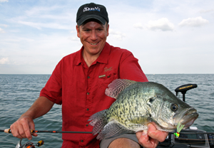 image of Joe Balog with slab Crappie