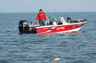 image of Mark Brumbaugh trolling for Walleyes