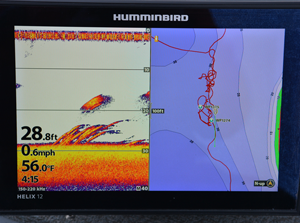 image of crappies on humminbird screen