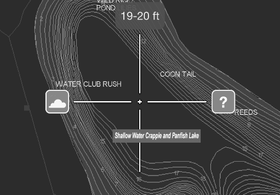 image of map showing shallow crappie fishing areas