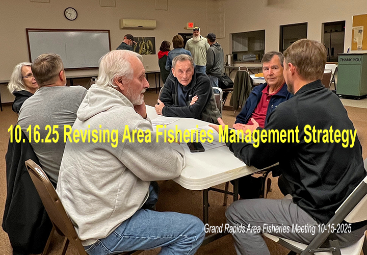 image links to article about the Sand Lake walleye regulation meeting held by the Grand Rapids Area Fisheries office