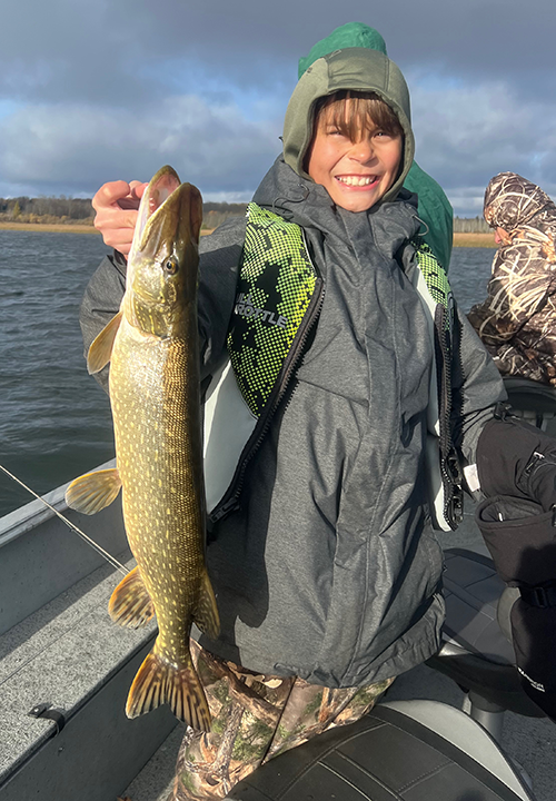 image of Toby with nice northern pike caught near grand rapids mn