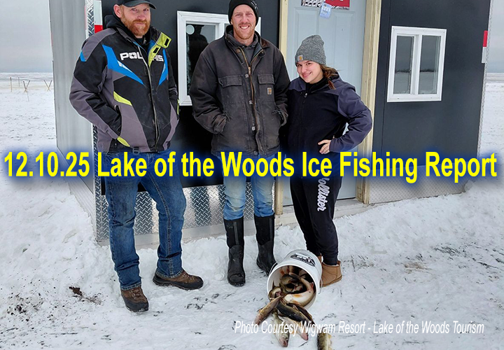 image of ice anglers on Lake of the Woods links to fishing report 