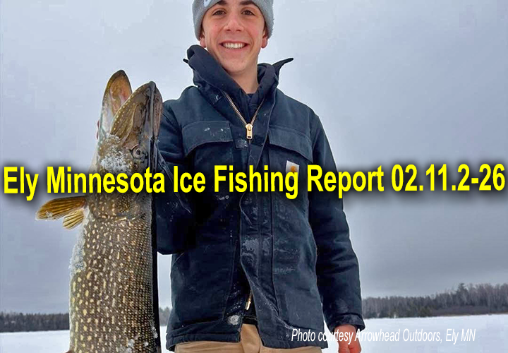 image links to ice fishing report from the Ely Minnesota region