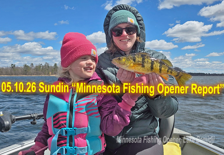 image links to fishing report from the Minnesota 2026 walleye fishing opener