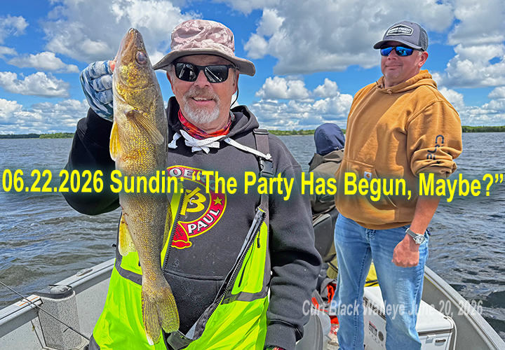 image links to fishing report by Jeff Sundin about the beginning of the summer peak walleye fishing season