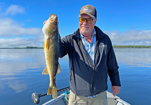 image of Don Jacobson with a nice walleye he caught on Bowstring Lake near Deer River Minnesota