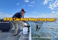 image links to Bowen Lodge fishing report from Cutfoot Sioux and Lake Winnie