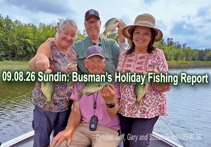 image links to fishing report by Jeff Sundin about fishing for crappies and bluegills in the Grand Rapids Area