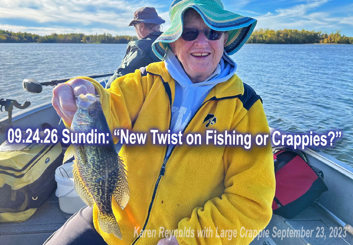 image links to fishing report about catching crappies by Jeff Sundin