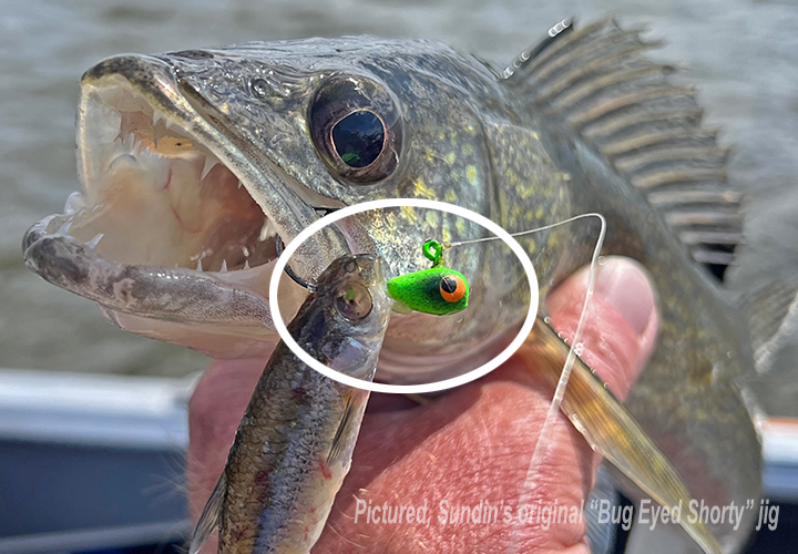 image of Jeff Sundin's original live bait jig called the Bug Eyed Shorty
