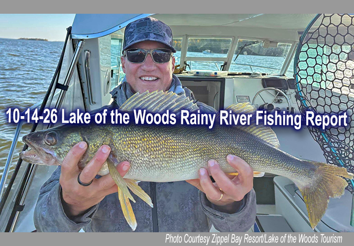 image links to fishing report from Lake of the Woods and the Rainy River