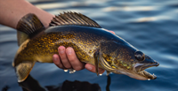 image links to fishing article about producing walleyes for staocking in the midwest
